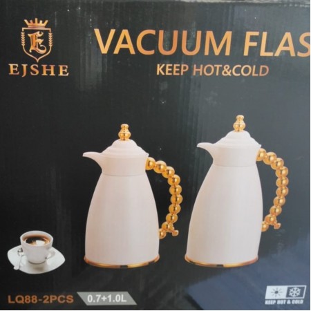 طقم ثيرموس قهوه ٧٠٠ مل + ١ لتر اوفوايت / اسود سادة يد مسبحه وقاعدة اسود / مذهب طقم ثيرموس قهوه ٧٠٠ مل + ١ لتر اوفوايت / اسود سادة يد مسبحه وقاعدة اسود / مذهب